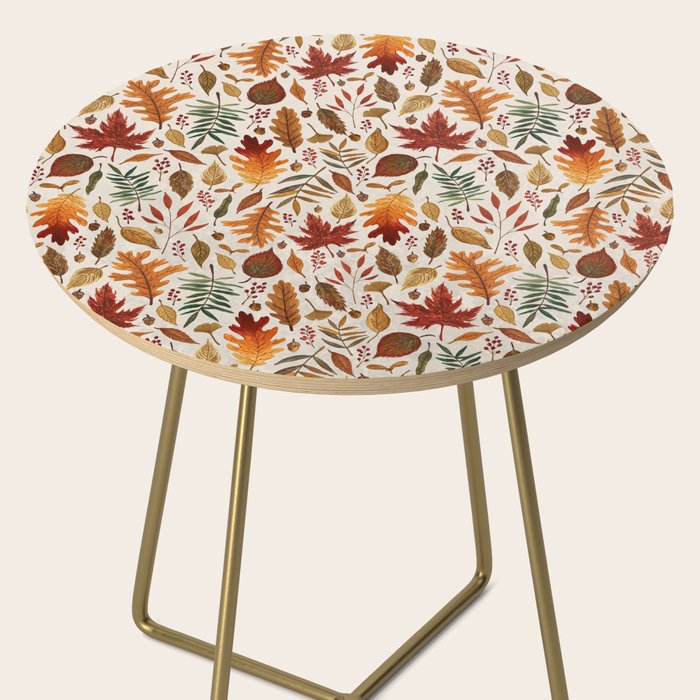 Watercolor Fall Leaves Side Table Gallery Image 2