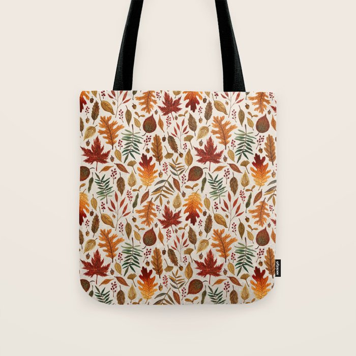 Watercolor Fall Leaves Tote Bag Gallery Image 1