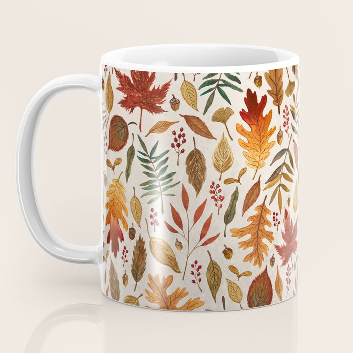 Watercolor Fall Leaves Coffee Mug Gallery Image 3