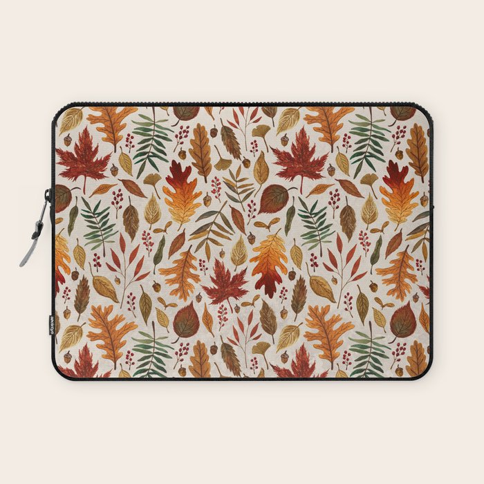 Watercolor Fall Leaves Laptop Sleeve Gallery Image 1