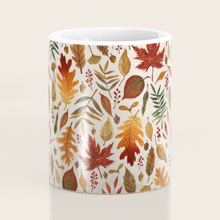 Watercolor Fall Leaves Coffee Mug Gallery Image 4