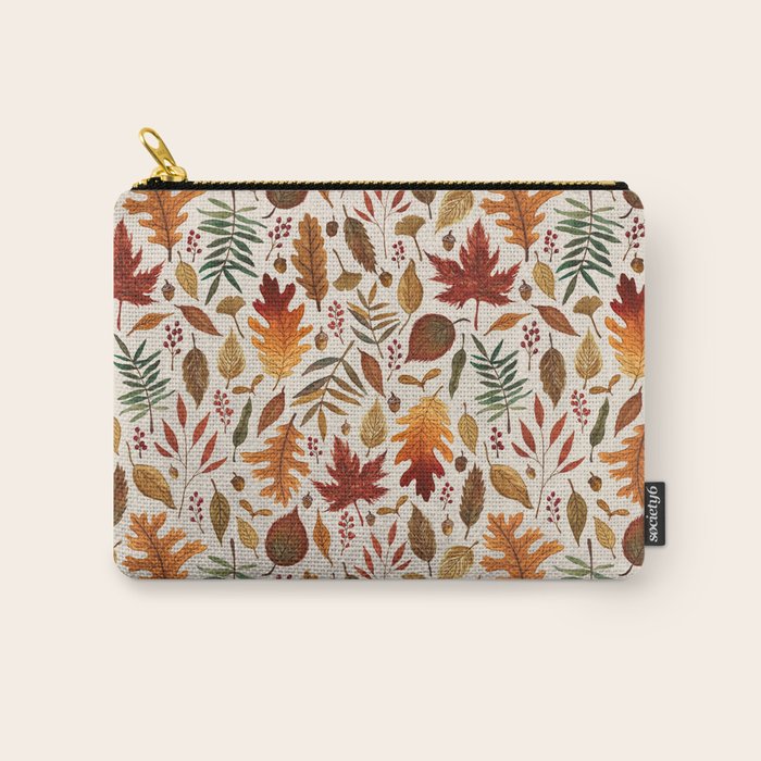 Watercolor Fall Leaves Carry All Pouch Gallery Image 1