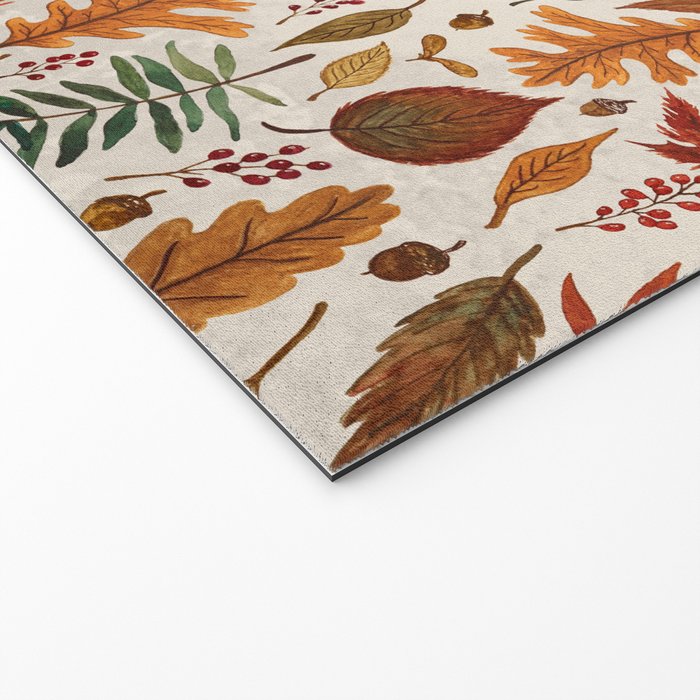 Watercolor Fall Leaves Welcome Mat Gallery Image 2