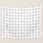 gaming design white - gamer pattern black and white Wall Tapestry Gallery Image 4