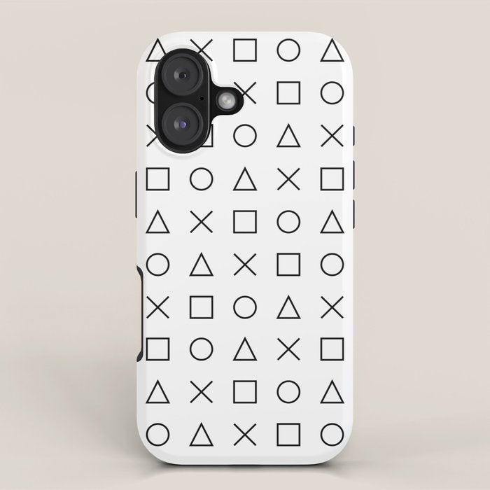 gaming design white - gamer pattern black and white iPhone Case Gallery Image 1