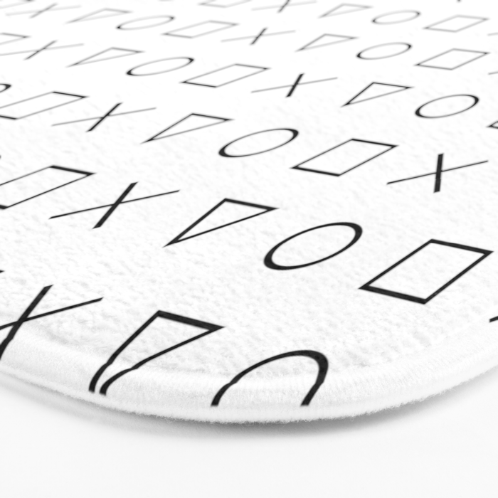 gaming design white - gamer pattern black and white Bath Mat Gallery Image 3