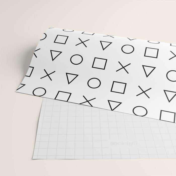 gaming design white - gamer pattern black and white Wrapping Paper Gallery Image 2