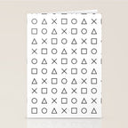 gaming design white - gamer pattern black and white Stationery Card Gallery Image 2
