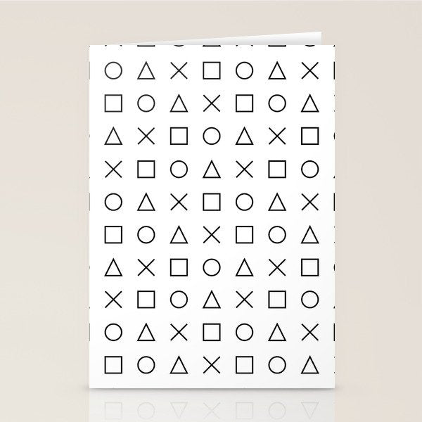 gaming design white - gamer pattern black and white Stationery Card Gallery Image 1