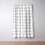 gaming design white - gamer pattern black and white Window Curtain Gallery Image 3