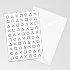 gaming design white - gamer pattern black and white Stationery Card Gallery Image 2