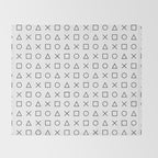 gaming design white - gamer pattern black and white Throw Blanket Gallery Image 2