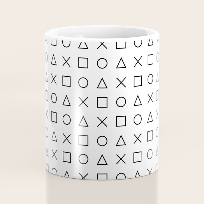 gaming design white - gamer pattern black and white Coffee Mug Gallery Image 4