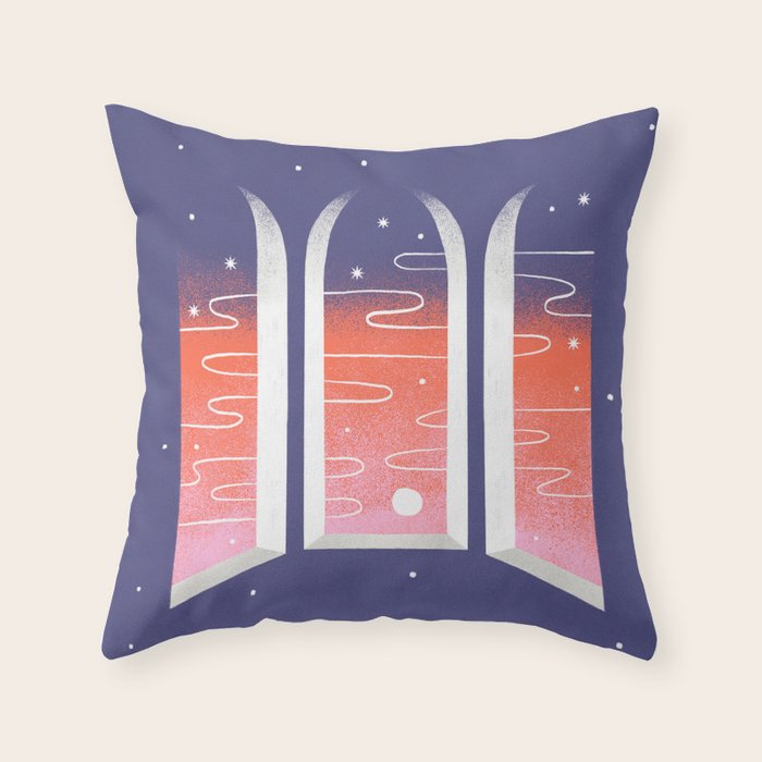 Sunset Through Windows Throw Pillow Gallery Image 6