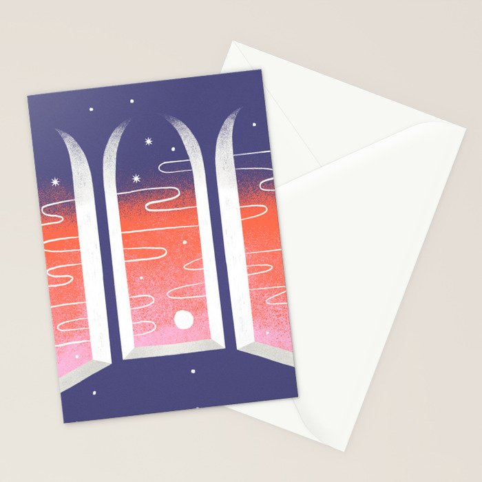 Sunset Through Windows Stationery Card Gallery Image 2