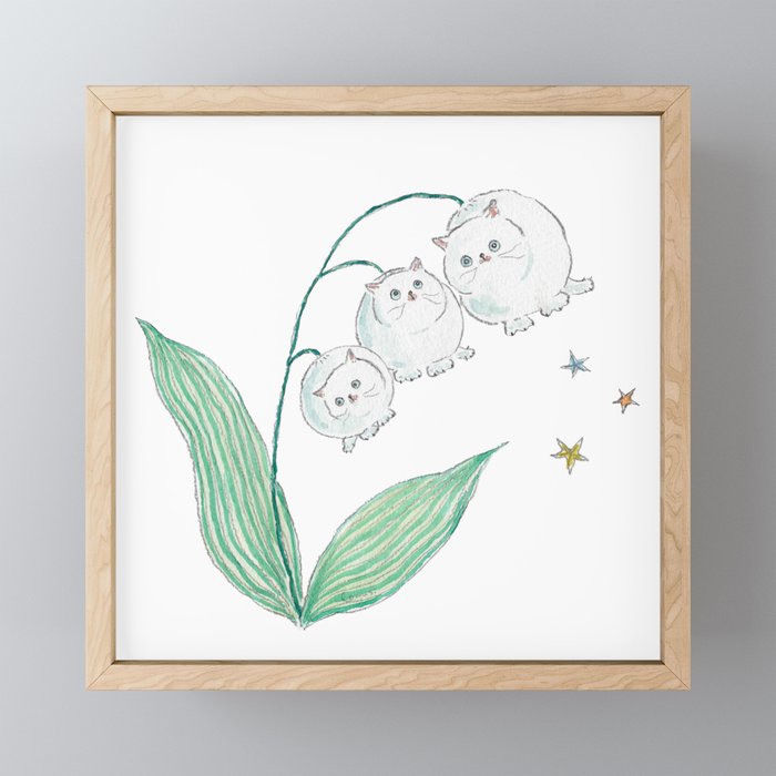 Lily of the valley Cats Mini Art Print Gallery Image 1