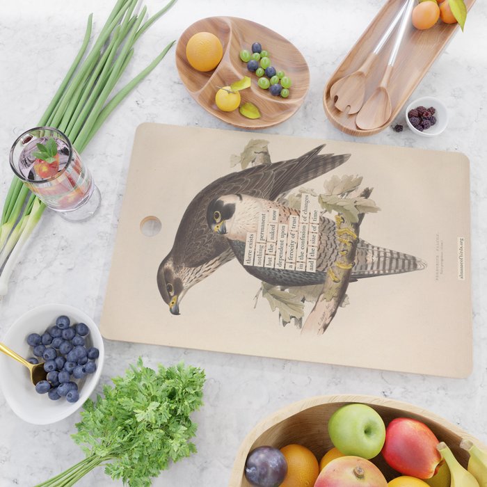 Bird Divinations: Peregrine Falcon (about: almanacofbirds.org) Cutting Board Gallery Image 2