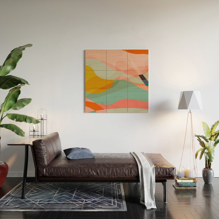 abstract shapes 3 Wood Wall Art Gallery Image 2