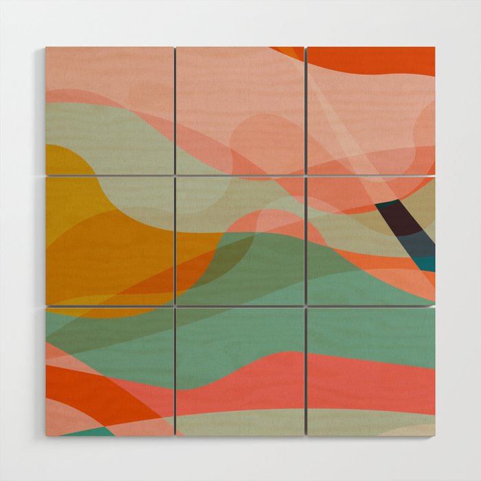 abstract shapes 3 Wood Wall Art Gallery Image 1