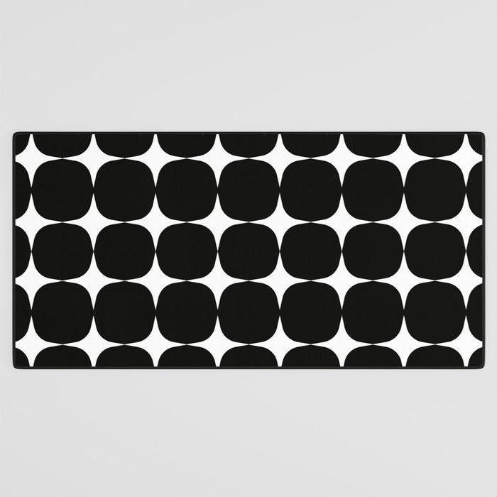 Retro '50s Shapes in Black and White Desk Mat Gallery Image 3