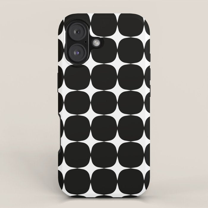 Retro '50s Shapes in Black and White iPhone Case Gallery Image 1