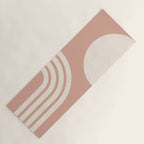 Mid Century Modern Dust Pink Sun and Rainbow Yoga Mat Gallery Image 1