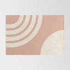 Mid Century Modern Dust Pink Sun and Rainbow Rug Gallery Image 2