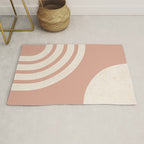 Mid Century Modern Dust Pink Sun and Rainbow Rug Gallery Image 1