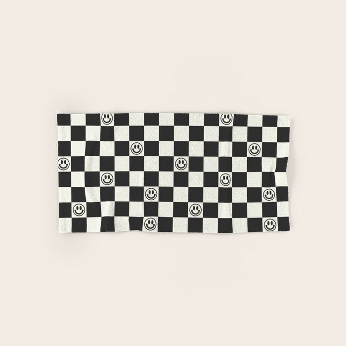 Smiley Face & Checkerboard  Bath Towel Gallery Image 1