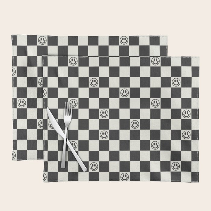 Smiley Face & Checkerboard  Placemat Gallery Image 1