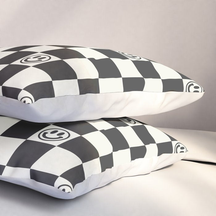 Smiley Face & Checkerboard  Pillow Sham Gallery Image 3