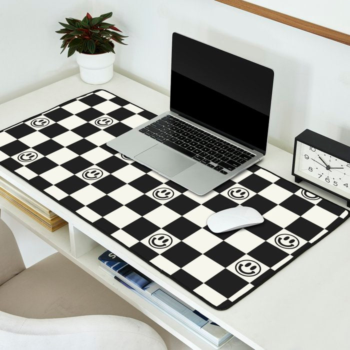 Smiley Face & Checkerboard  Desk Mat Gallery Image 2
