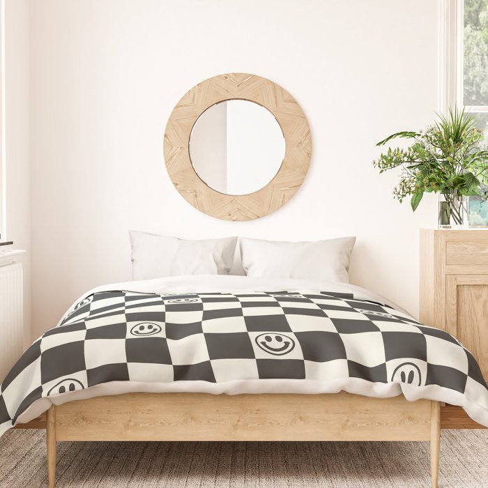 Smiley Face & Checkerboard  Duvet Cover Gallery Image 3