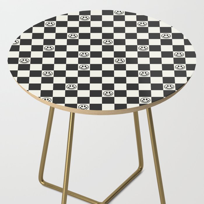 Smiley Face & Checkerboard  Side Table Gallery Image 2