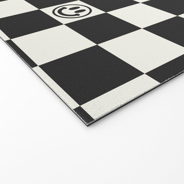 Smiley Face & Checkerboard  Welcome Mat Gallery Image 2