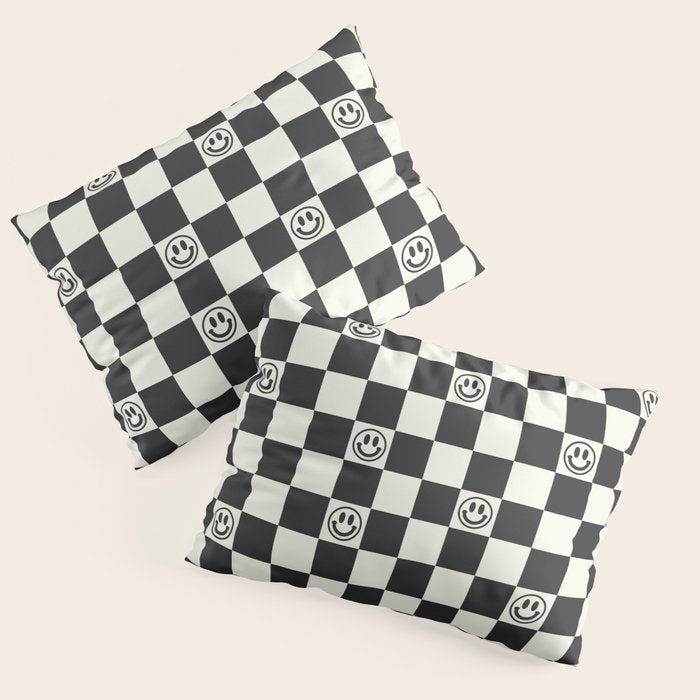 Smiley Face & Checkerboard  Pillow Sham Gallery Image 1