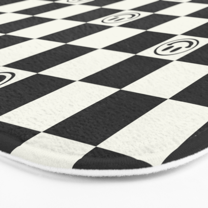 Smiley Face & Checkerboard  Bath Mat Gallery Image 3
