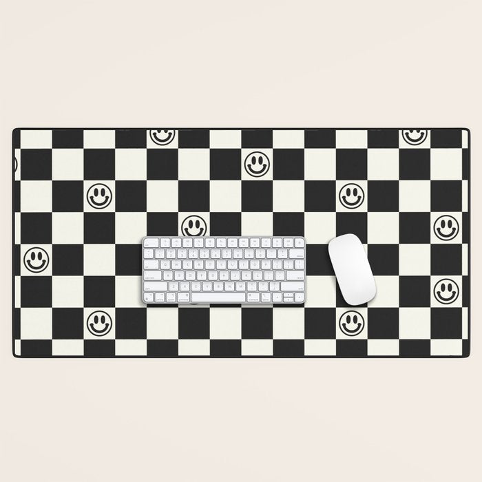 Smiley Face & Checkerboard  Desk Mat Gallery Image 1
