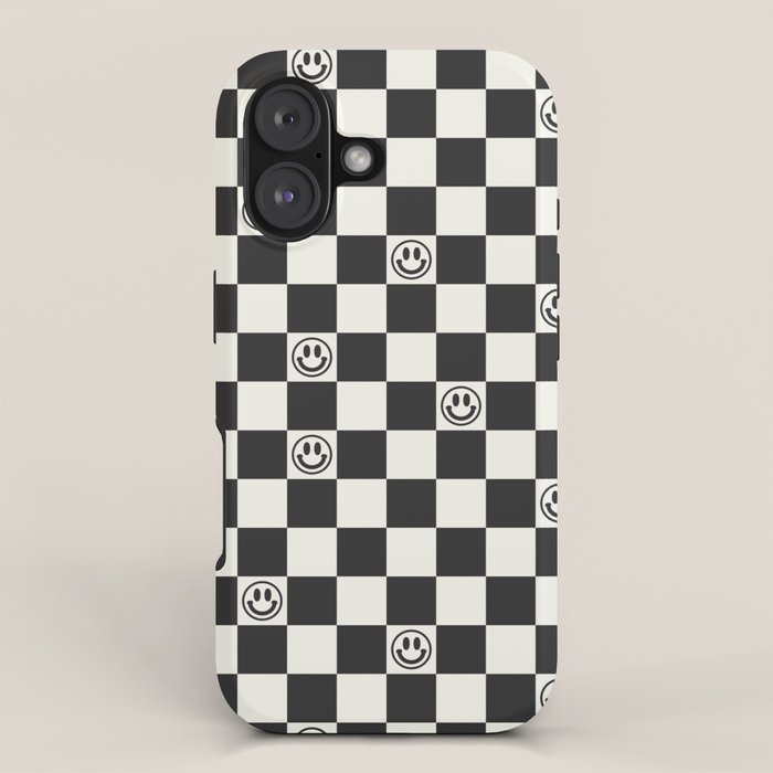 Smiley Face & Checkerboard  iPhone Case Gallery Image 1