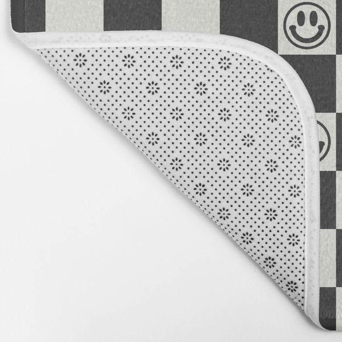 Smiley Face & Checkerboard  Bath Mat Gallery Image 2
