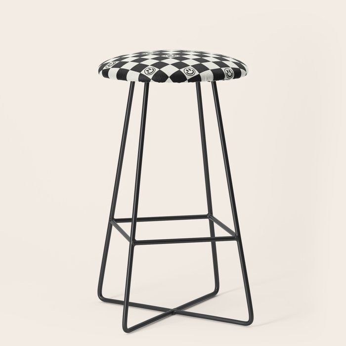 Smiley Face & Checkerboard  Stool Gallery Image 1