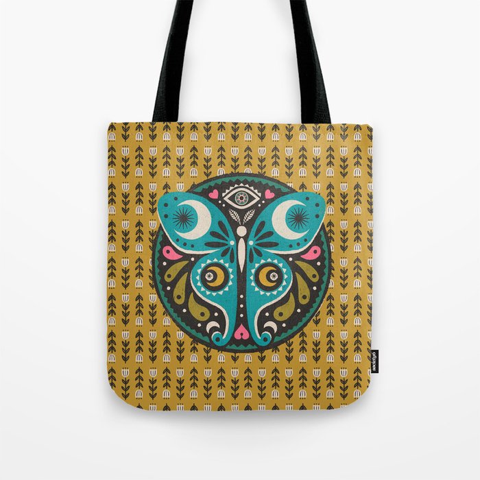 Luna Moth - Gold Tote Bag Gallery Image 1