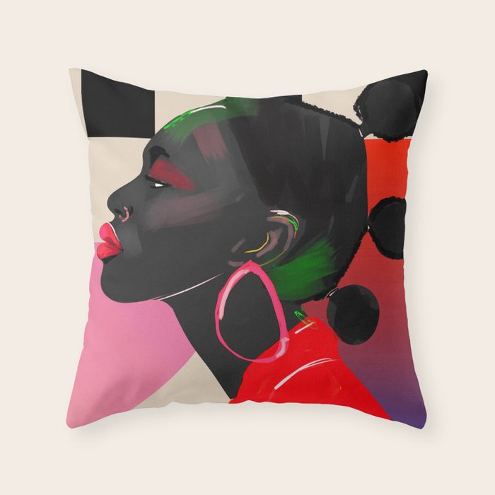 Girl Portrait 14 Throw Pillow Gallery Image 1