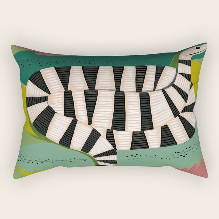 Striped Snake Rectangular Pillow Gallery Image 2