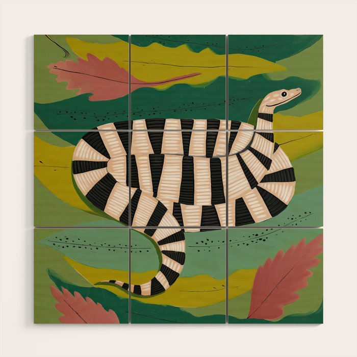Striped Snake Wood Wall Art Gallery Image 1