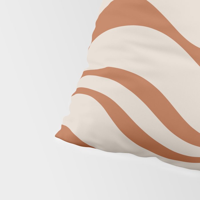 Modern Retro Liquid Swirl Abstract Pattern in Clay and Putty Pillow Sham Gallery Image 4