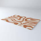 Modern Retro Liquid Swirl Abstract Pattern in Clay and Putty Rug Gallery Image 3