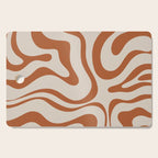 Modern Retro Liquid Swirl Abstract Pattern in Clay and Putty Cutting Board Gallery Image 1