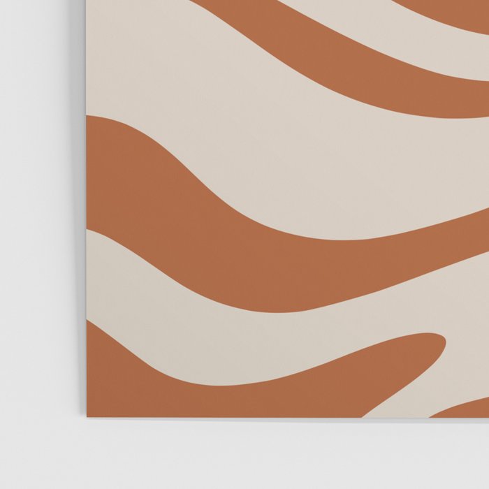 Modern Retro Liquid Swirl Abstract Pattern in Clay and Putty Poster Gallery Image 3