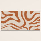 Modern Retro Liquid Swirl Abstract Pattern in Clay and Putty Desk Mat Gallery Image 3